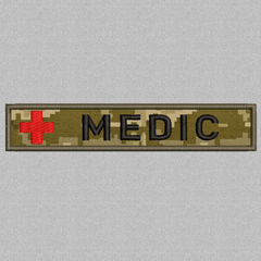 Шеврон нашивка Medic Медик планка піксель 130*25 на липучці вишитий
